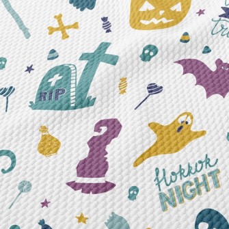 Spooky Halloween Night Birdseye Piqué