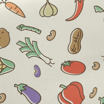 Colorful Bright Vegetables Twill