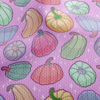 Shiny Colorful Pumpkins Athletic Mesh Flat Back