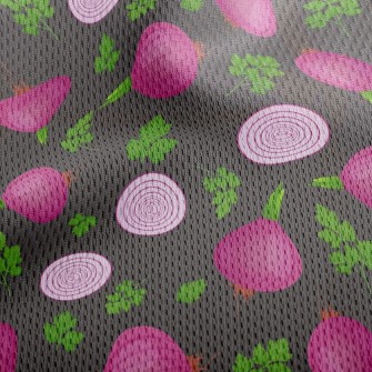 Red Onion Leaves Athletic Mesh Flat Back