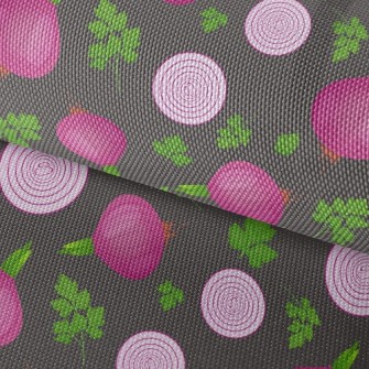 Red Onion Leaves Waterproof Oxford