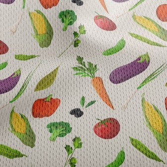 Fresh Colorful Vegetables Athletic Mesh Flat Back