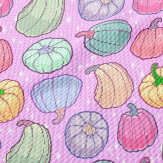 Shiny Colorful Pumpkins Birdseye Piqué