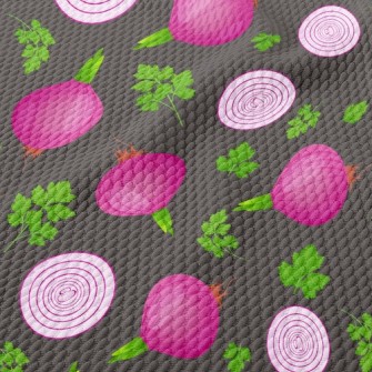 Red Onion Leaves Birdseye Piqué