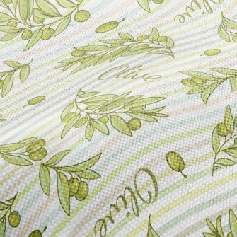 Slash Green Olives Performance Linen