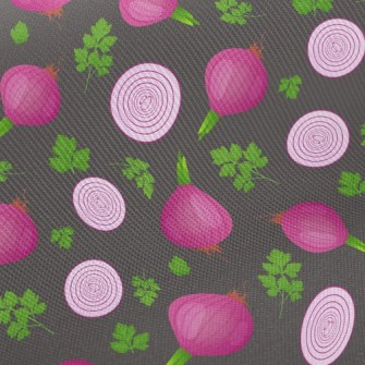 Red Onion Leaves Twill