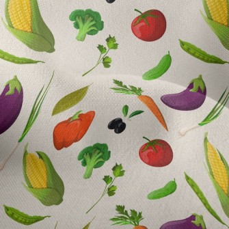 Fresh Colorful Vegetables Lightweight Performance Linen