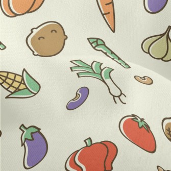 Colorful Bright Vegetables Lightweight Performance Linen