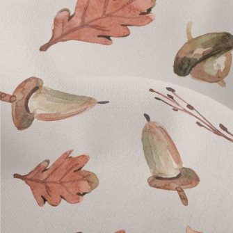 Watercolor Toned Hazelnuts Lightweight Performance Linen
