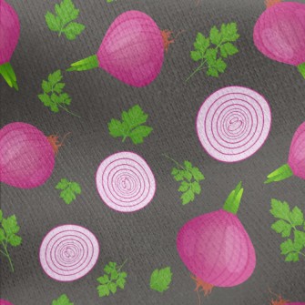 Red Onion Leaves Jersey Backed Fleece