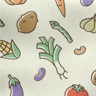 Colorful Bright Vegetables Jersey Backed Fleece