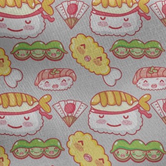Japanese Smile Sushi Jersey Backed Fleece