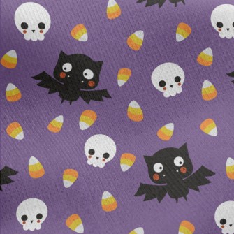 Blushing Bat And Skeleton Jersey Backed Fleece
