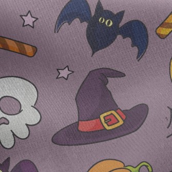 Witch Hat And Pumpkin Jersey Backed Fleece