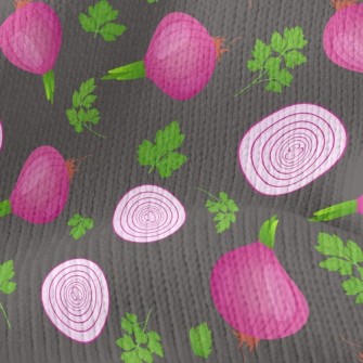 Red Onion Leaves Stretch Jersey