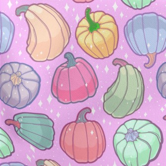 Shiny Colorful Pumpkins Lightweight Cotton Poplin