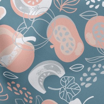 Pumpkin Field With Empty Baske Lightweight Cotton Poplin