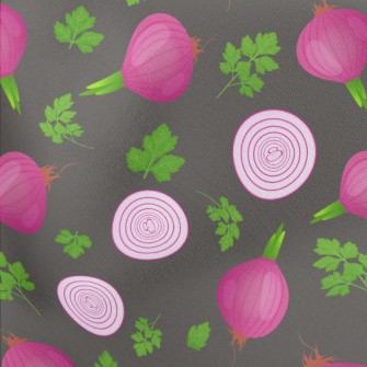 Red Onion Leaves Lightweight Cotton Poplin