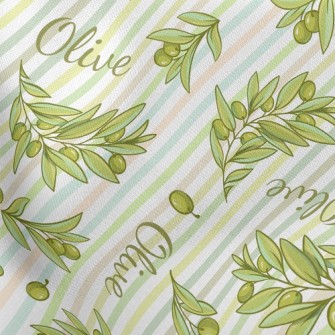 Slash Green Olives Lightweight Cotton Poplin