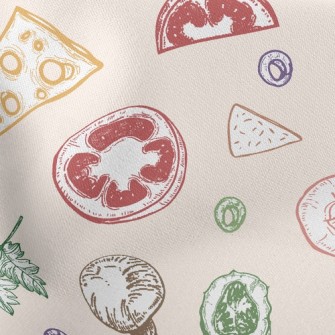 Cheese, Shrimp, Vegetables And Lightweight Cotton Poplin