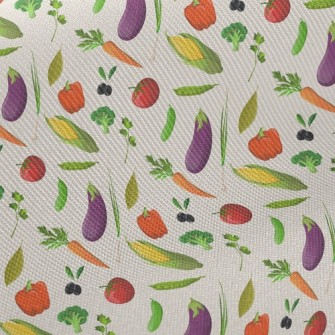 Fresh Colorful Vegetables Midweight Cotton Poplin