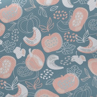 Pumpkin Field With Empty Baske Midweight Cotton Poplin