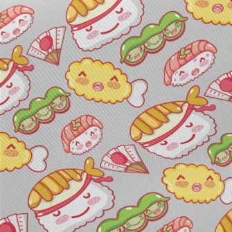 Japanese Smile Sushi Midweight Cotton Poplin
