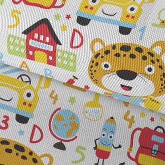 Cute Leopard Goes To School Waterproof Oxford