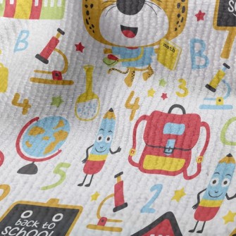 Cute Leopard Goes To School Terry