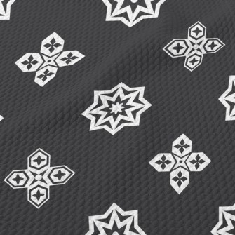 Polygonal Flower Shape Birdseye Piqué