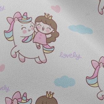 Unicorn And Little Girl Chiffon