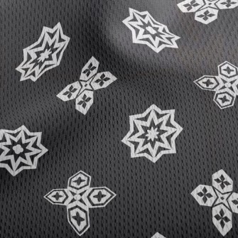 Polygonal Flower Shape Athletic Mesh Flat Back