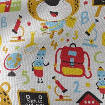 Cute Leopard Goes To School Waterproof Canvas