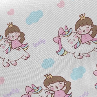 Unicorn And Little Girl Twill