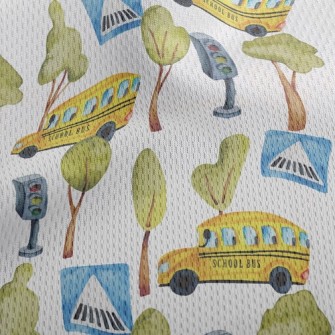 Good Morning School Bus Athletic Mesh Flat Back