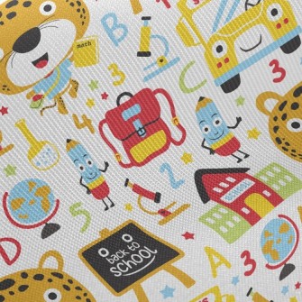 Cute Leopard Goes To School Twill