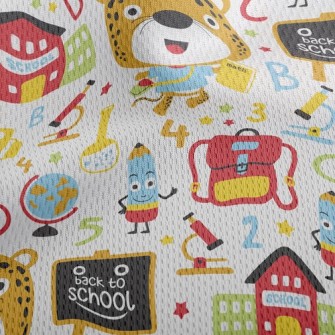 Cute Leopard Goes To School Athletic Mesh Flat Back