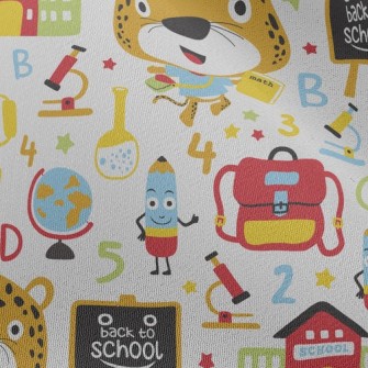 Cute Leopard Goes To School Chiffon