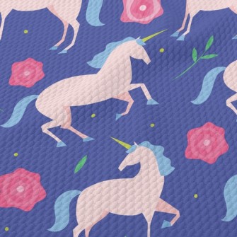 Elegant Unicorn And Rose Birdseye Piqué