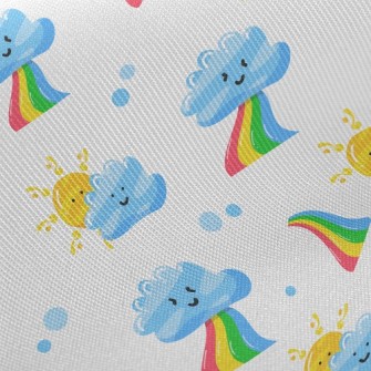 Sun Clouds Rainbow Twill