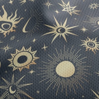Mysterious Lines Sun Stars Athletic Mesh Flat Back