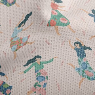 Happy Dancing Women Athletic Mesh Flat Back
