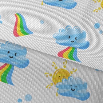 Sun Clouds Rainbow Waterproof Oxford