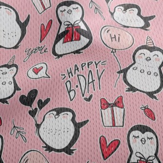 Penguin Celebrates Birthday Athletic Mesh Flat Back