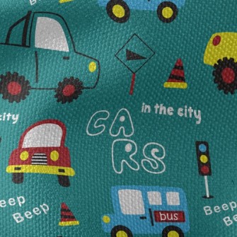 Car On Road Waterproof Canvas