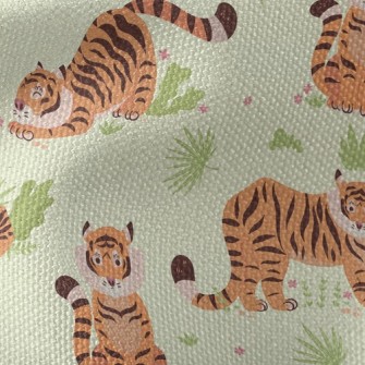 Tiger Playing In The Grassland Waterproof Canvas