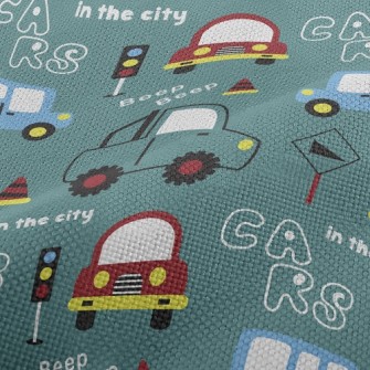 Car On Road Performance Linen
