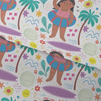 Cute Girl On Vacation At Seasi Waterproof Oxford