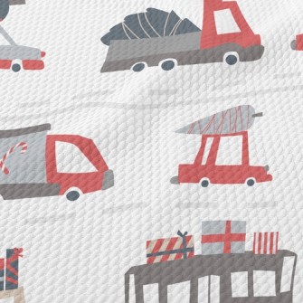 Large Truck Transporting Cargo Birdseye Piqué