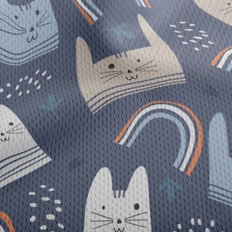 Cute Big-faced Cat Athletic Mesh Flat Back